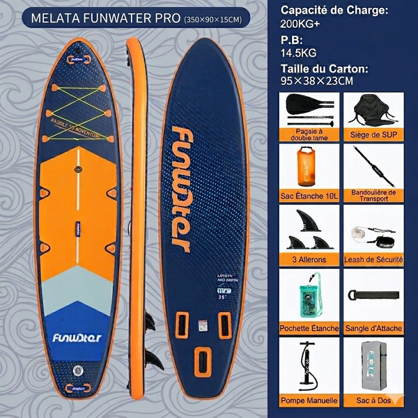 Melata Funwater Pro – Stand Up Paddle Gonflable & Kayak Combo